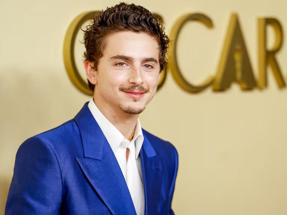 Timothée Chalamet en una de las fiestas previas a los Óscar
