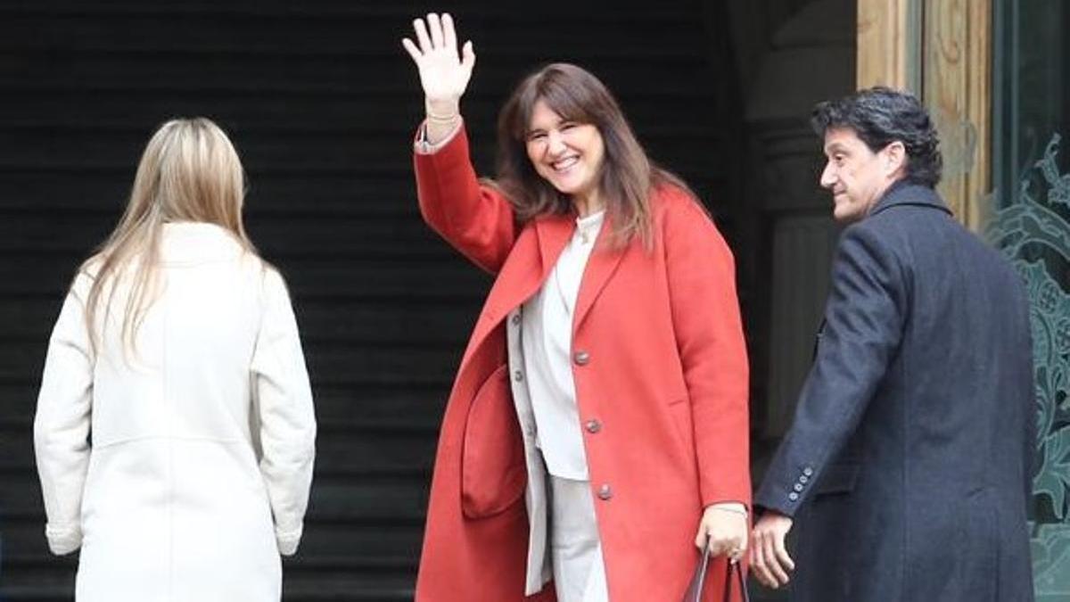 Laura Borràs, a su llegada a la Audiencia de Barcelona.