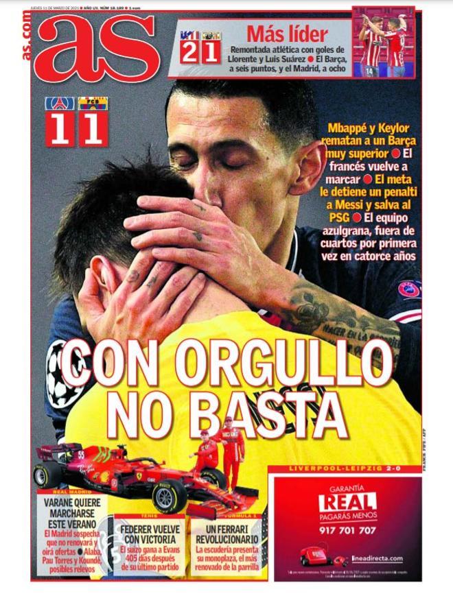 La portada de AS del 11/03/21