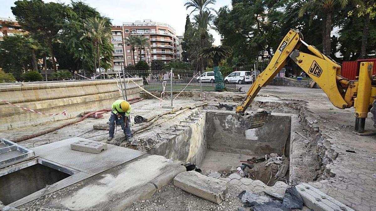 La Plaza Circular de Murcia, durante las obras acometidas en 2020.