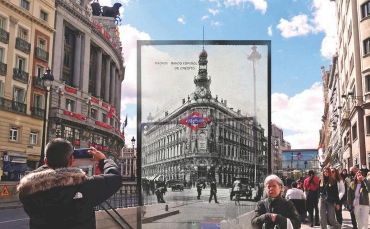 SEDE DE LA EQUITATIVA Y BANCO ESPAÑOL DE CRÉDITO (1925/2022) en 'Madrid entre épocas'