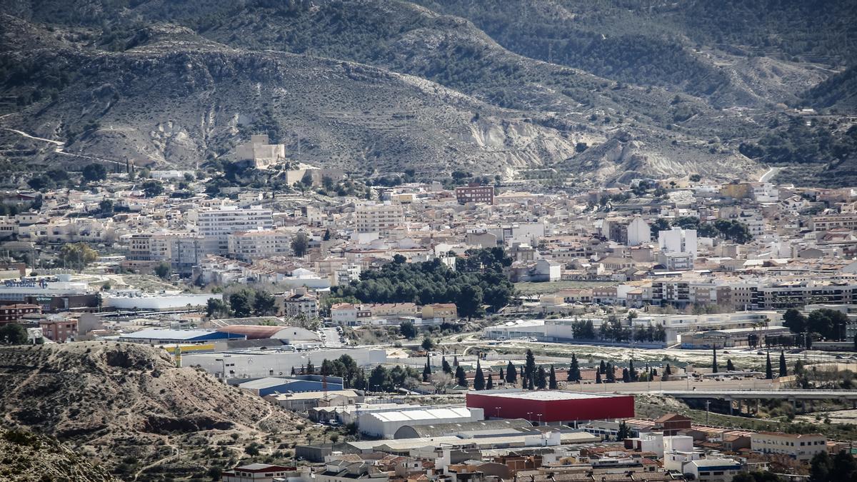 Vista panorámica del casco urbano de Petrer.