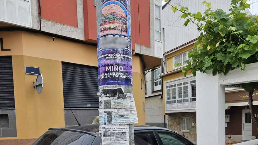 Miño multa a dos empresas por publicitarse en las farolas del municipio
