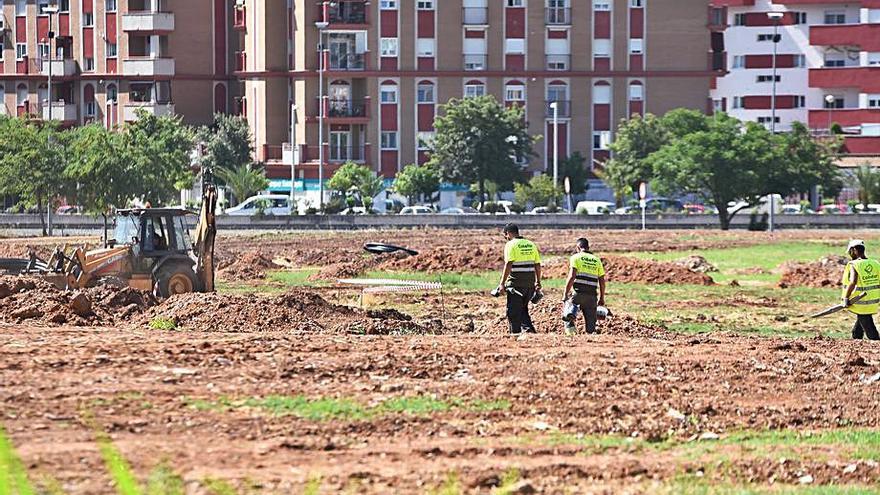 Trabajos en el parque del Flamenco.