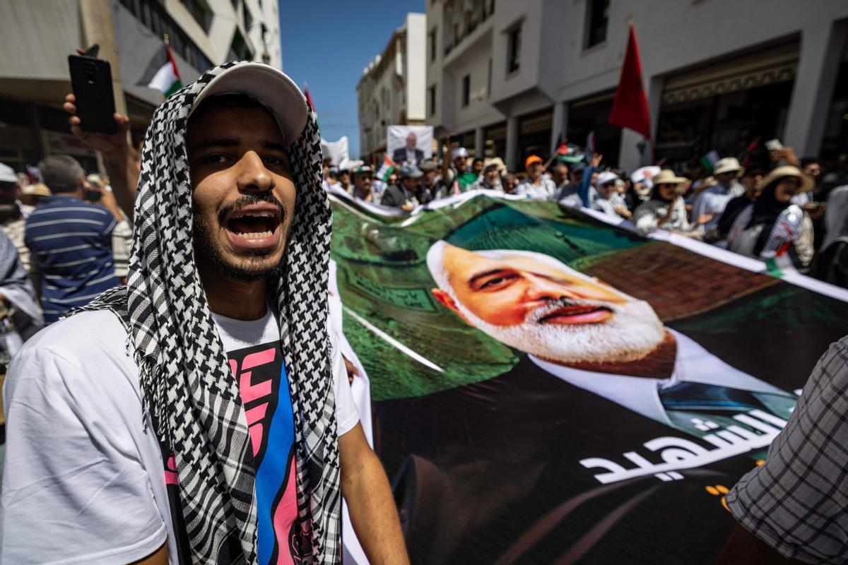 Rabat sale a la calle en apoyo del líder de Hamas asesinado por Israel