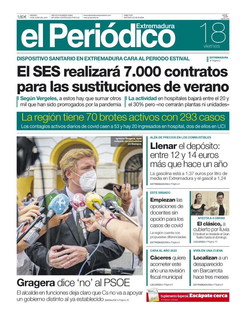 Consulta la portada correspondiente al día 18 de junio del 2021