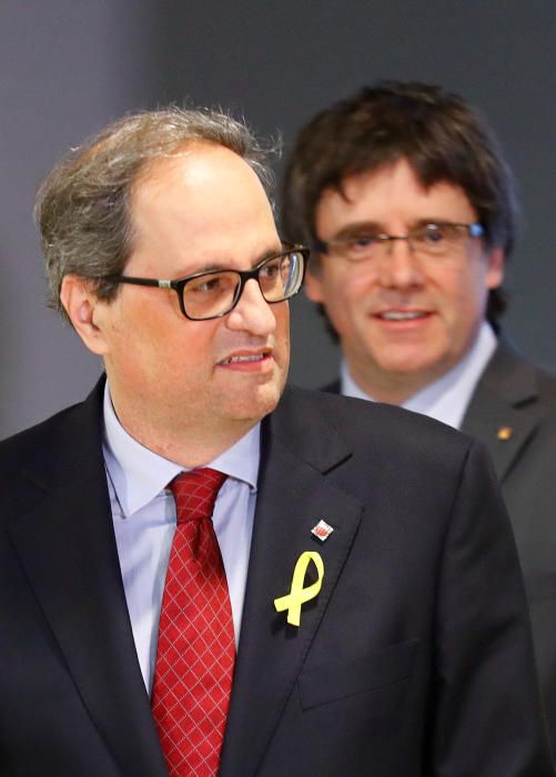 Roda de premsa de Torra i Puigdemont