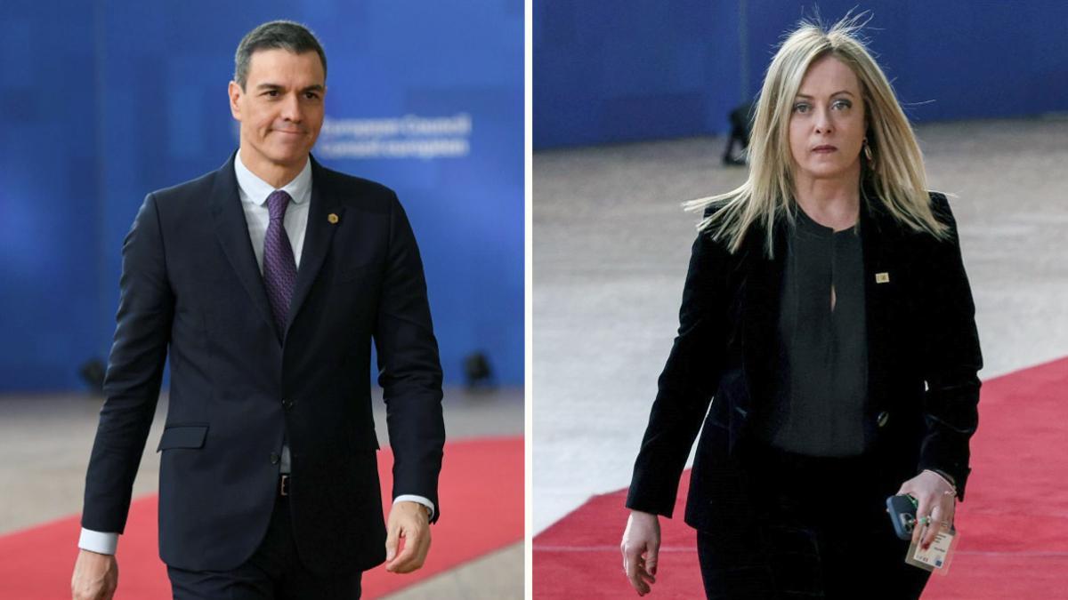 Pedro Sánchez y Giorgia Meloni