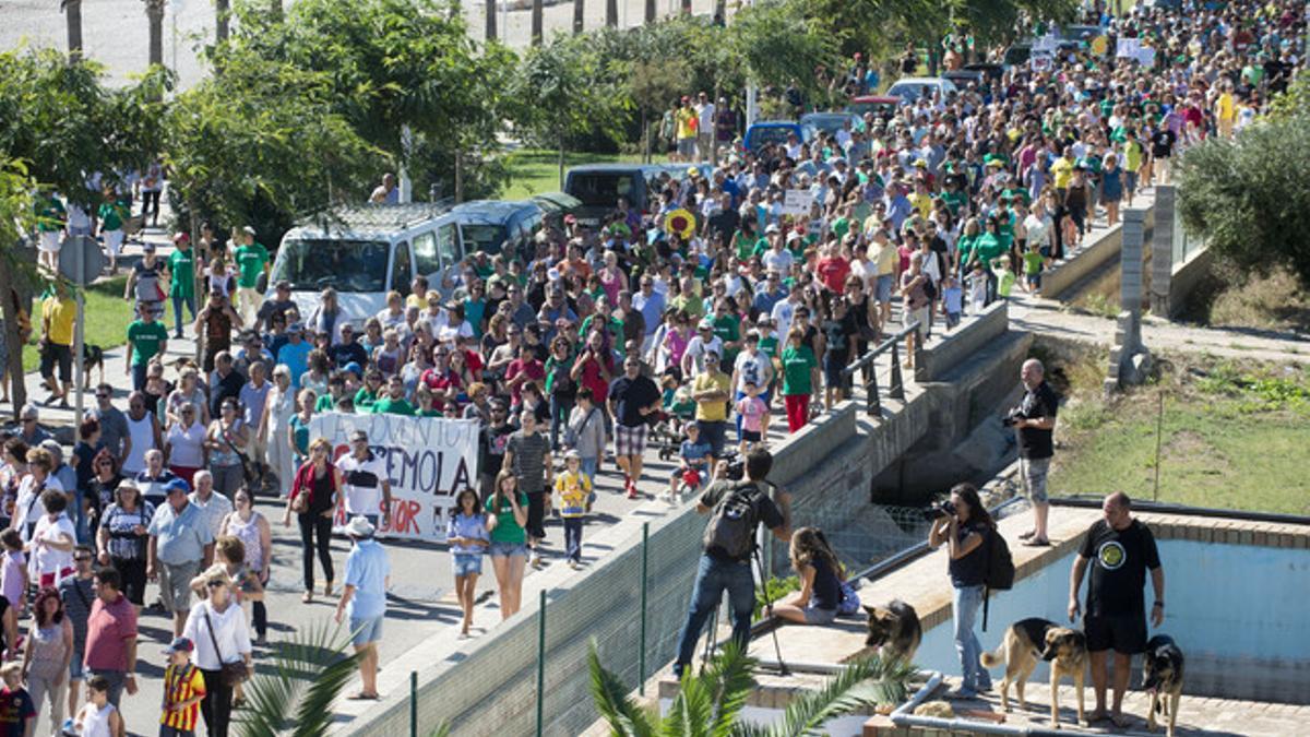Manifestación en Les Cases d'Alcanar conrtra el proyecto Castor, este domingo