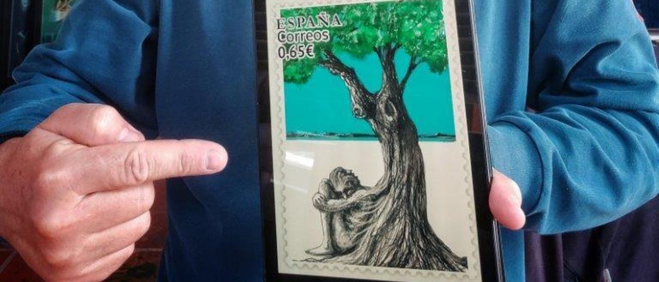 Andrés Mérida gana el segundo premio del VII Concurso Nacional de Diseño de Sellos de Correos 'Disello'.