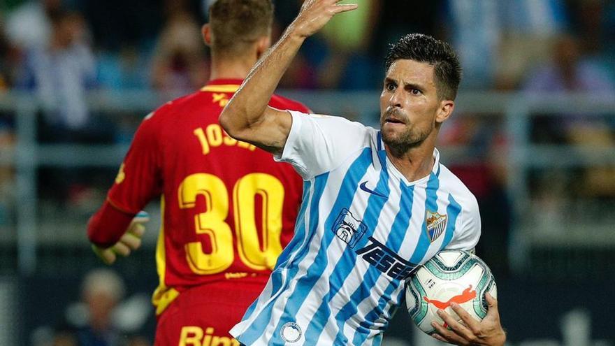 Adrián González, tras marcar el gol frente a Las Palmas.