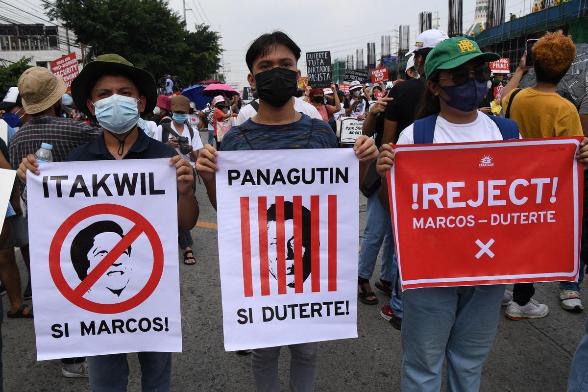 Protestas en Filipinas antes del primer discurso del estado de la nación de Marcos