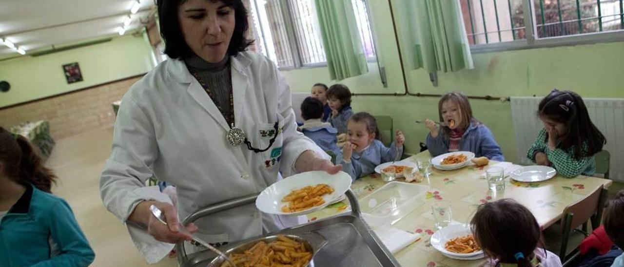 El comedor escolar del colegio de Villafría.