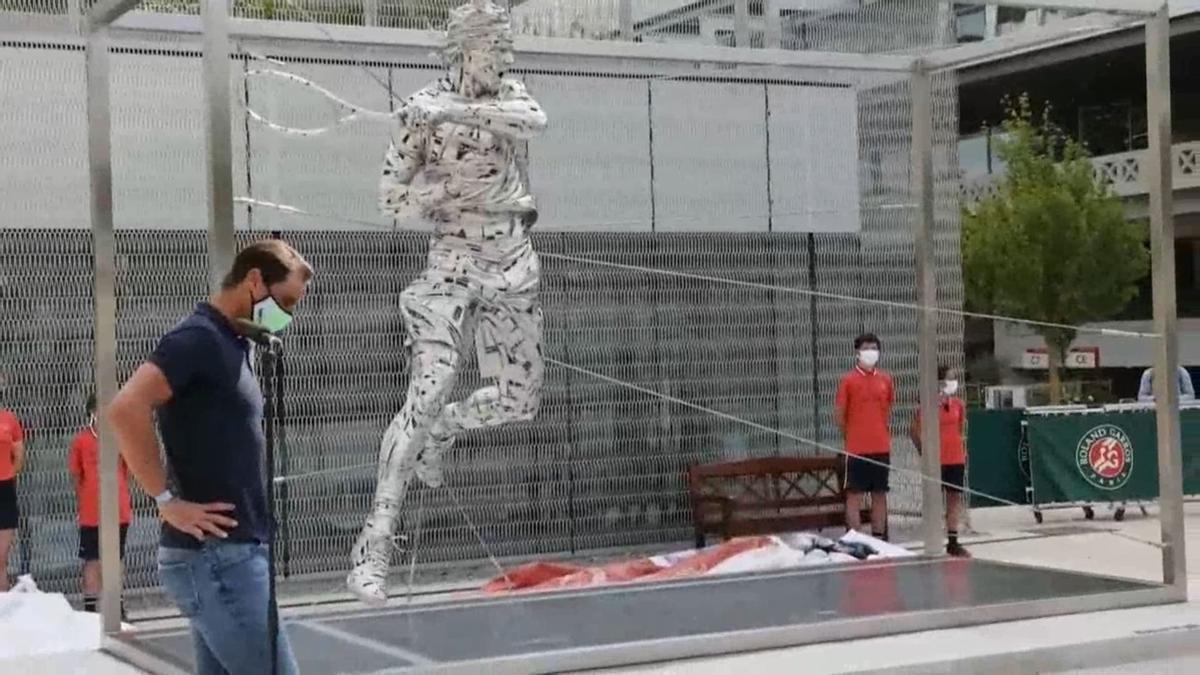 Inauguración de la estatua de Rafael Nadal en Roland Garros
