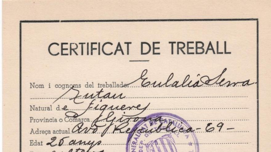 Un certificat de treball de Figueres
