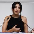 Lorena Roldán en una rueda de prensa en el Parlament catalán.