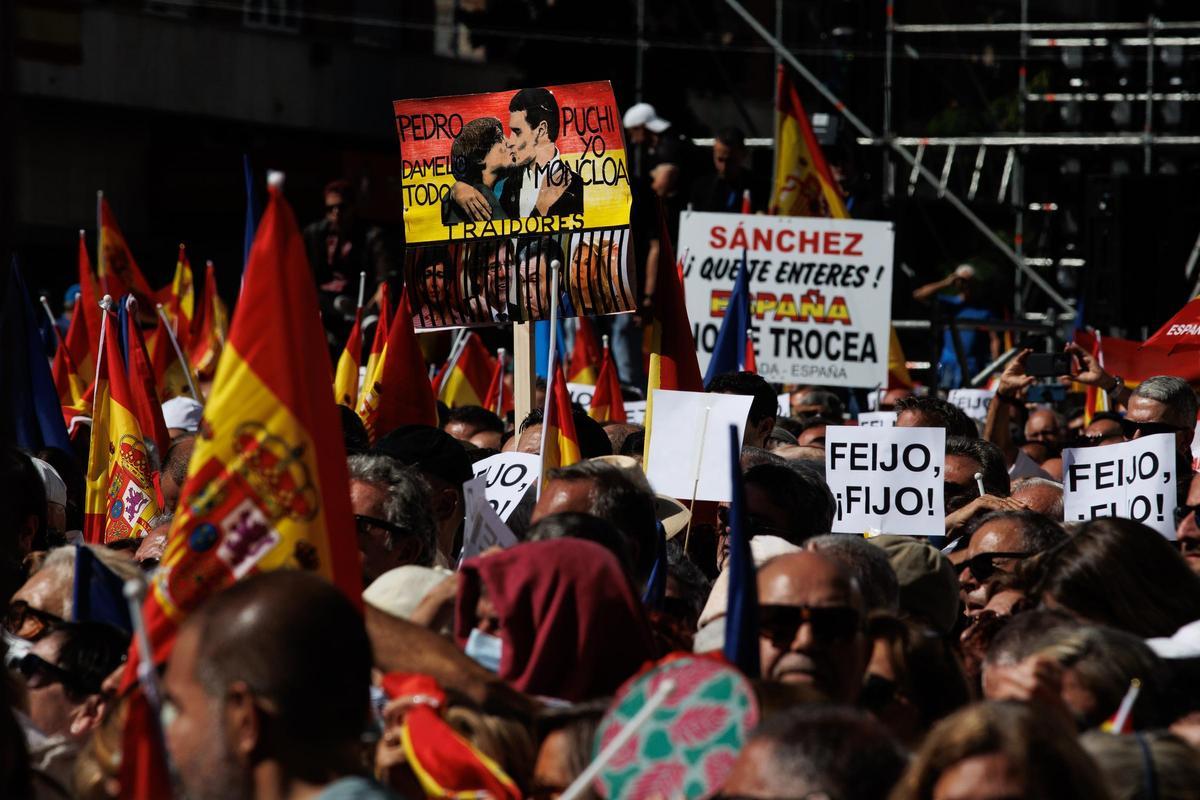 La manifestación contra la amnistía en Madrid