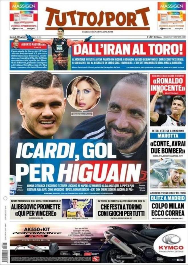 Portada de TUTTOSPORT del 23 de julio