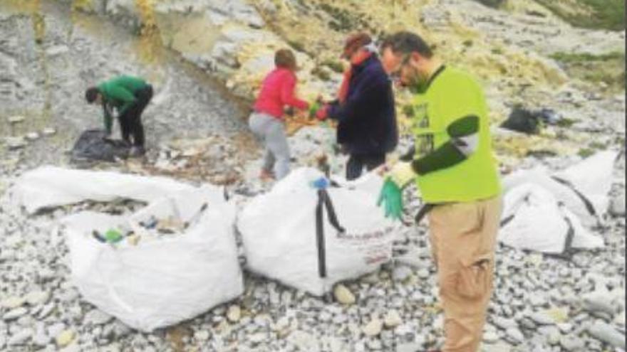 Retiran la basura de la cala Sardinera