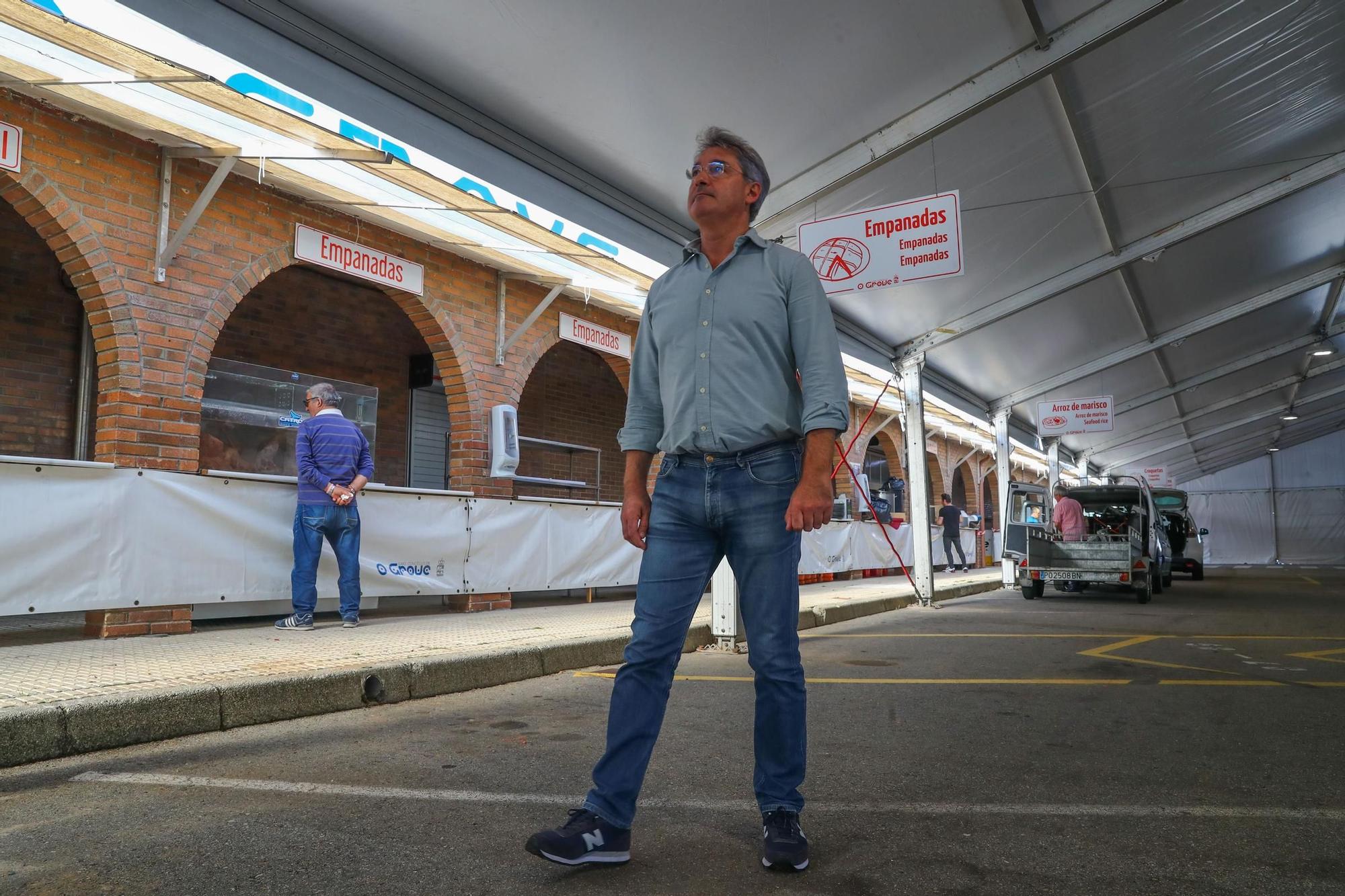 Los últimos retoques de la Festa do Marisco de O Grove.