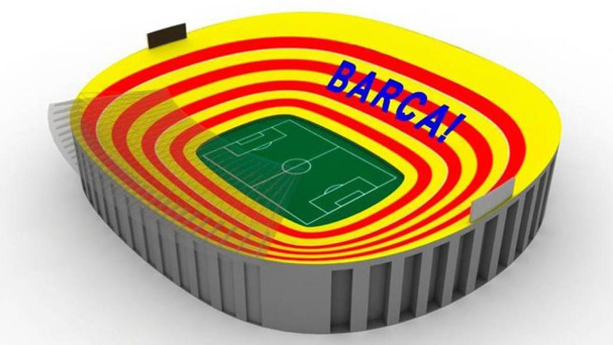 Imagen de cómo será el mosaico del Barça-Madrid