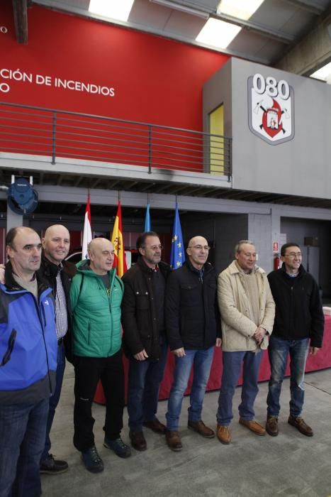 Acto del día del patrono de los bomberos en el Parque de Gijón