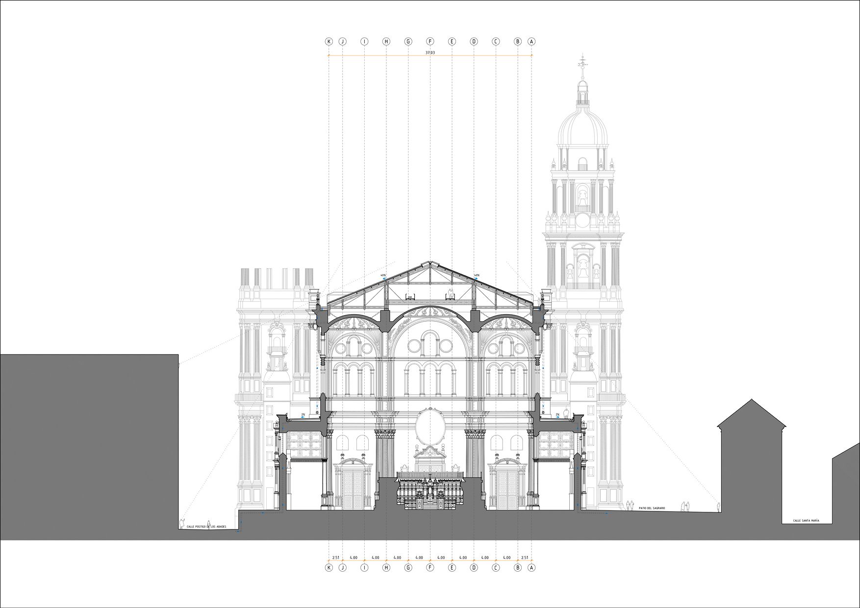 Proyecto del tejado para cubrir la Catedral de Málaga