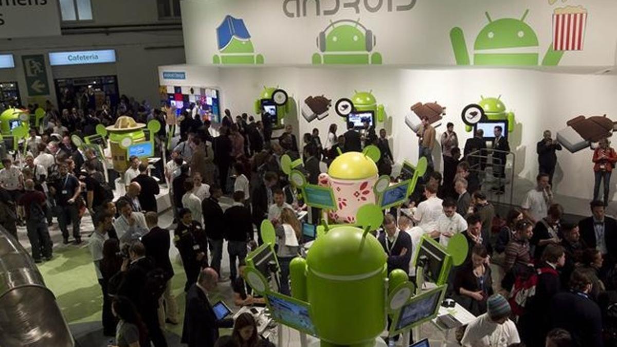 Estand de aplicaciones de Android en el último Mobile World Congress, en Barcelona.
