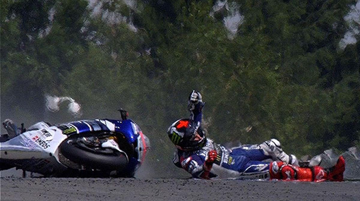 El bicampió mallorquí roda per terra a Sachsenring, on se celebra el Gran Premi d’Alemanya.