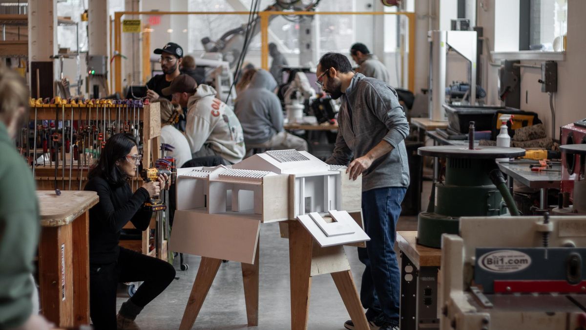 Maqueta del Pabellón de España realizada por alumnado de la Cornell APP.