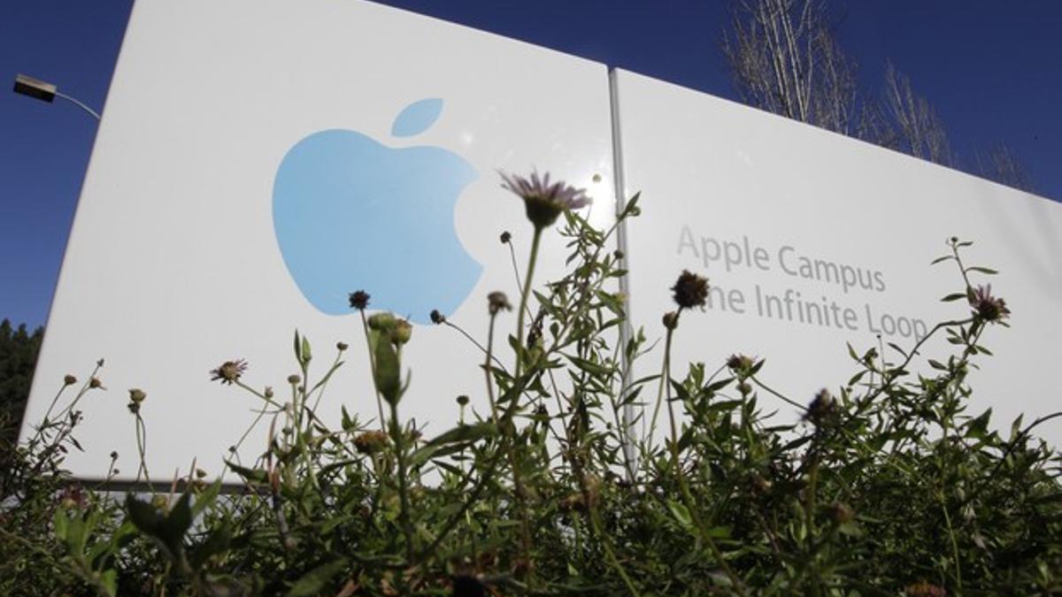 Fachada de la sede central de Apple, en Cupertino, en California, el martes.