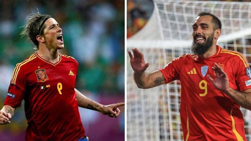 De 9 a 9: Fernando Torres emociona a Borja Iglesias antes del Mundial con una camiseta dedicada