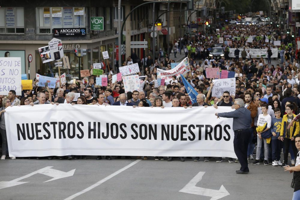 Protesta a favor del pin parental en Murcia