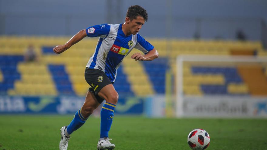 Juanjo Nieto, durante un partido con el Hércules de esta temporada.