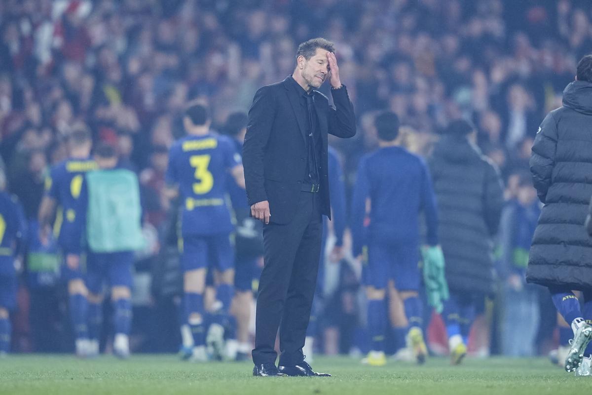 Diego Simeone, durante el Arsenal-Atlético.