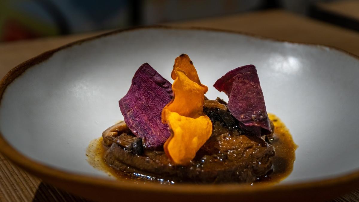 Ficandó de seitán y boletus.