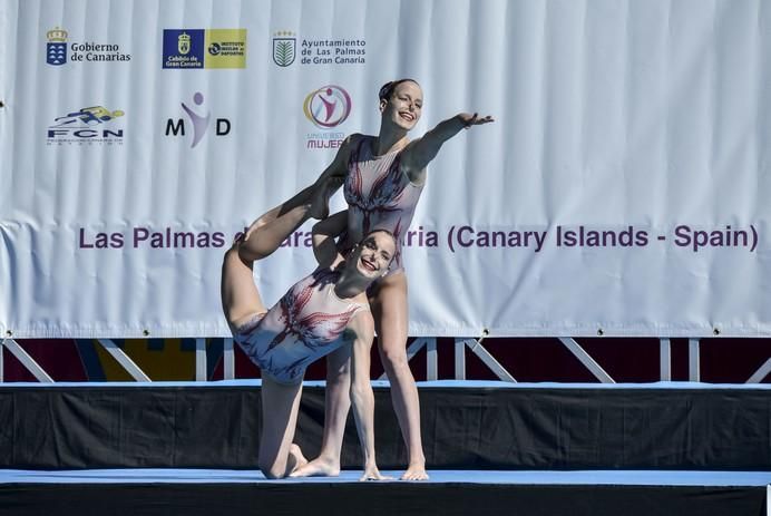 LAS PALMAS DE GRAN CANARIA A 28/05/2017. Natación sincronizada / Final de dúo libre y de dúo mixto de la competición internacional en la piscina  Metropole. FOTO: J.PÉREZ CURBELO