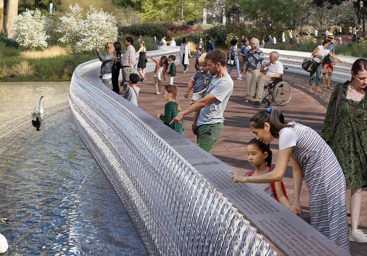 El puente de cristal inspirado en la tiara nupcial de Isabel II.