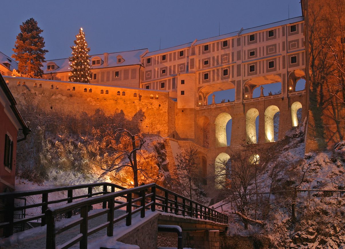 Český Krumlov: escenario de un cuento de Navidad.