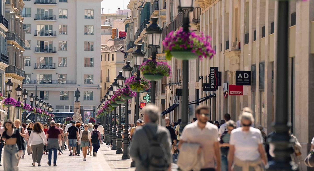 Una imagen de la calle Larios, uno de los principales ejes comerciales de España.