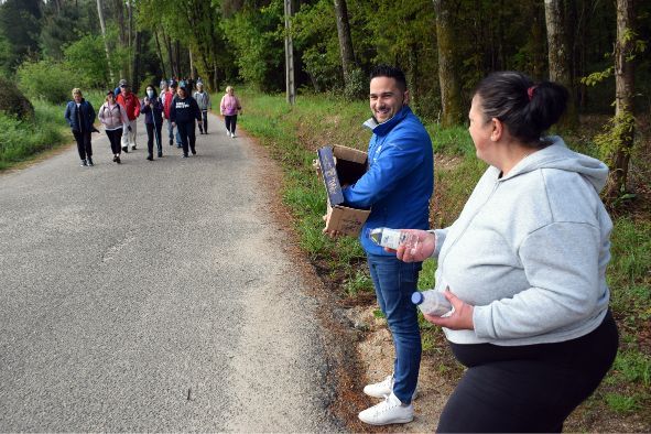 Un tramo del Camiño Portugués entre Tui y Valga.