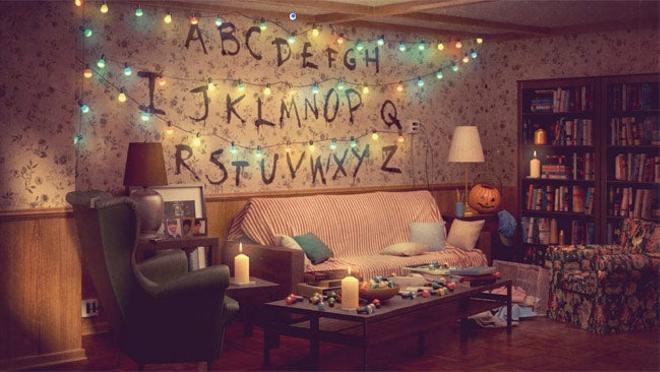 Salón de la serie 'Stranger Things' que forma parte de la campaña 'Real Life Series' de Ikea