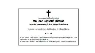 Mn. Joan Rosselló Lliteras