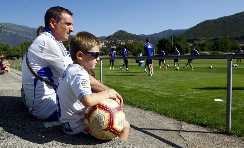 Entrenamiento del Real Zaragoza en Boltaña hoy 19 de julio