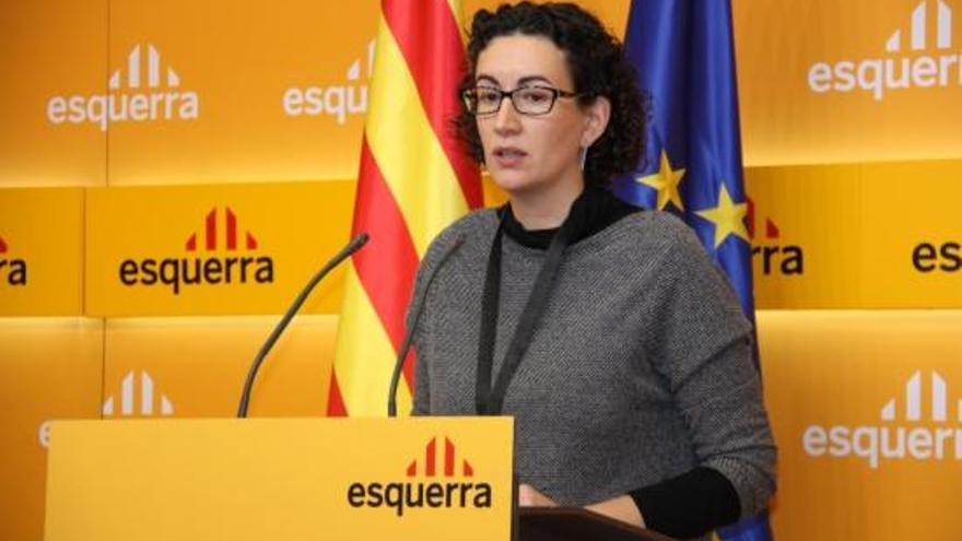 La secretària general d&#039;ERC, Marta Rovira, en la roda de premsa posterior al Consell Nacional del partit