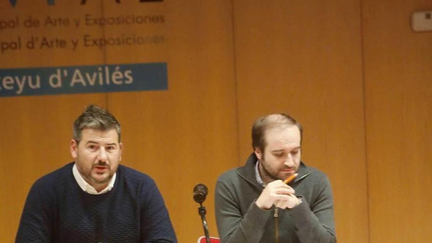 Sergio García y Tomás Gutiérrez, la semana pasada, en el CMAE durante la asamblea de Ciudadanos.