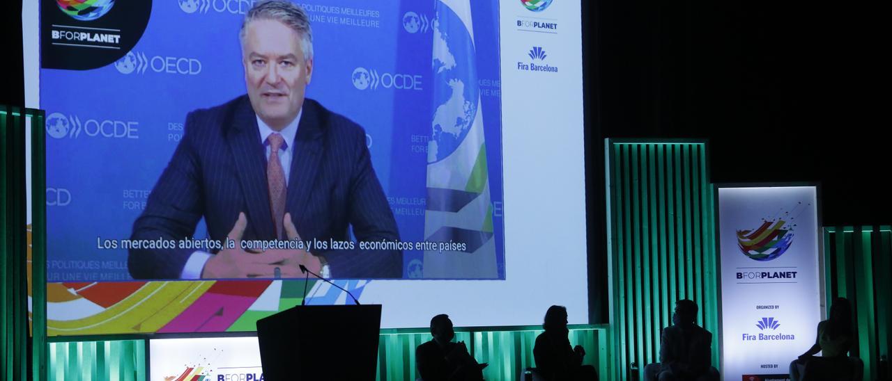 El secretario general de la OCDE, Mathias Cormann, en una intervención.