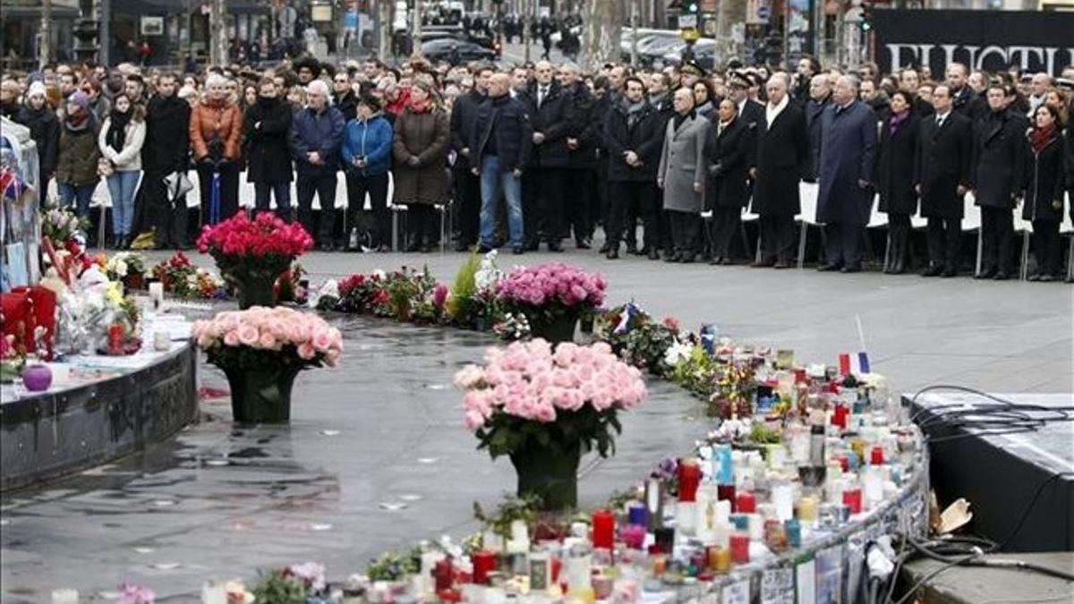 Homenaje en Paris a las victimas del terrorismo yihadista