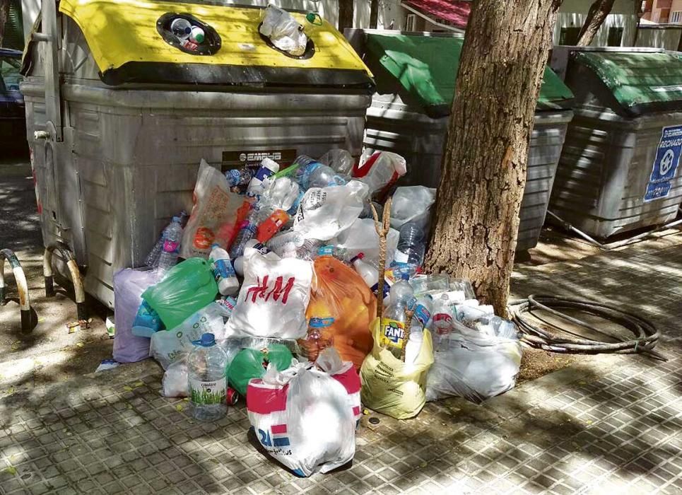 Basura desbordada en Palma