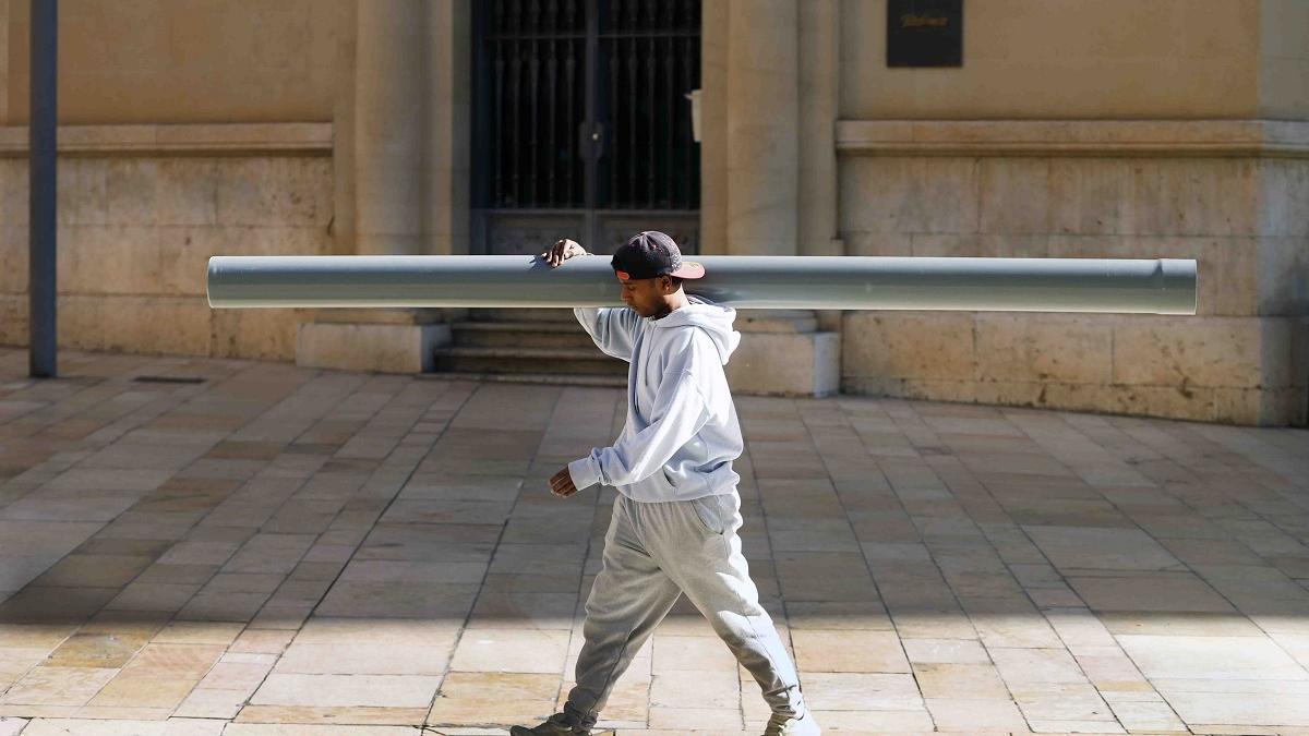 Un trabajador de la construcción en Málaga.
